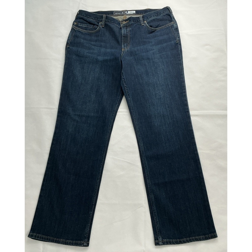 NWT Carhartt Rugged Flex Loose Fit Women's Size 16 Regular Blue Denim Jeans